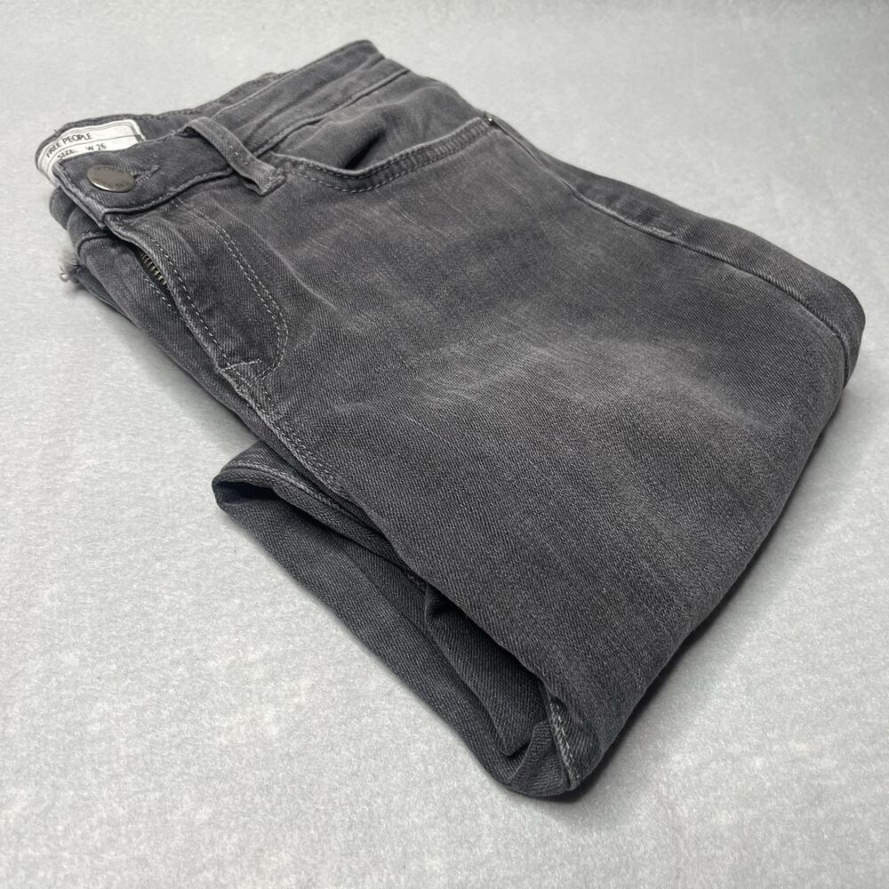 Free People Fringe Crop Jeans in Smoke Black (Gray) Size 26 61502-16515125 - Picture 14 of 16